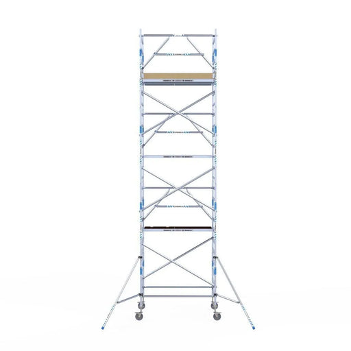 Rollgerüst Alumexx Extra 135x190 8,2m Arbeitshöhe an der Fassade - Gerüstexpress.de