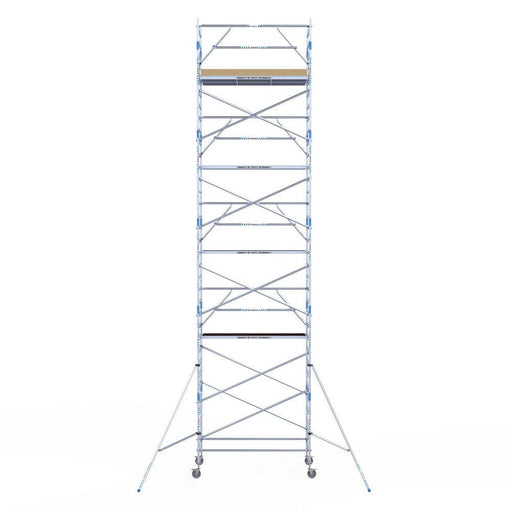 Rollgerüst Alumexx Extra 135x250 11,2m Arbeitshöhe an der Fassade - Gerüstexpress.de