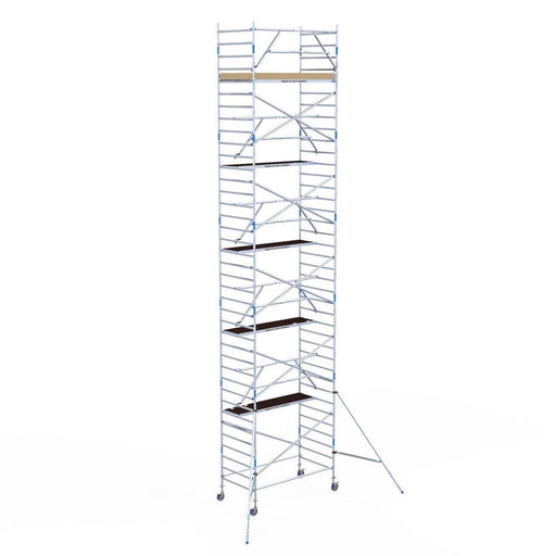 Rollgerüst Alumexx Extra 135x250 12,2m Arbeitshöhe an der Fassade - Gerüstexpress.de