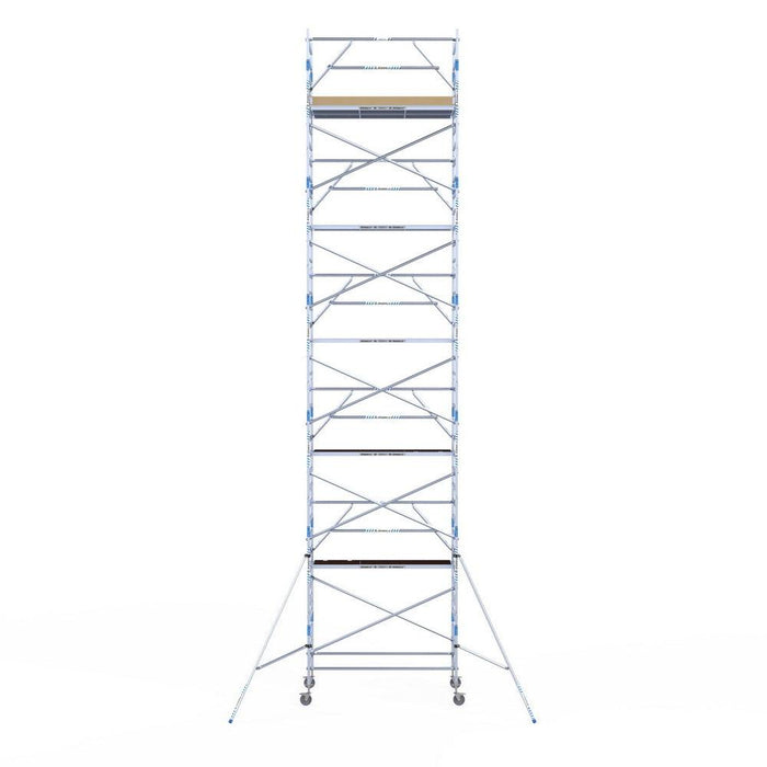 Rollgerüst Alumexx Extra 135x250 12,2m Arbeitshöhe an der Fassade - Gerüstexpress.de