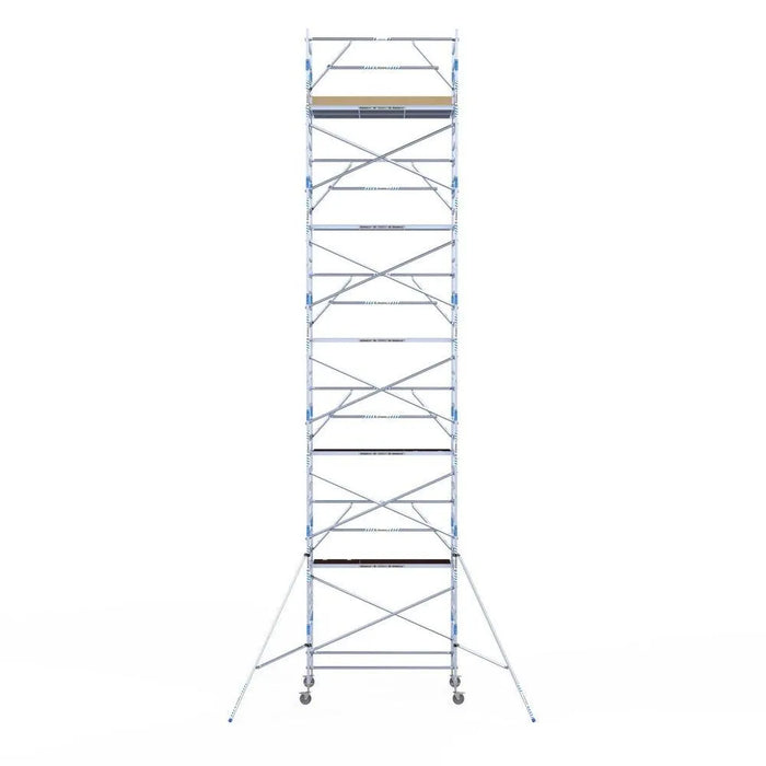Rollgerüst Alumexx Extra 135x250 12,2m Arbeitshöhe an der Fassade - Gerüstexpress.de