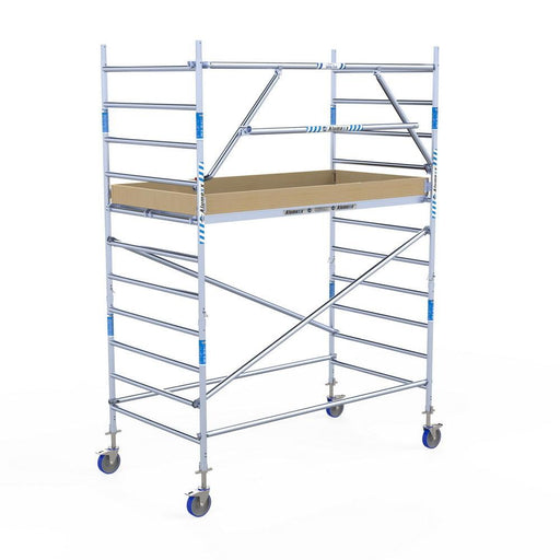 Rollgerüst Alumexx Extra 135x250 4,2m Arbeitshöhe an der Fassade - Gerüstexpress.de
