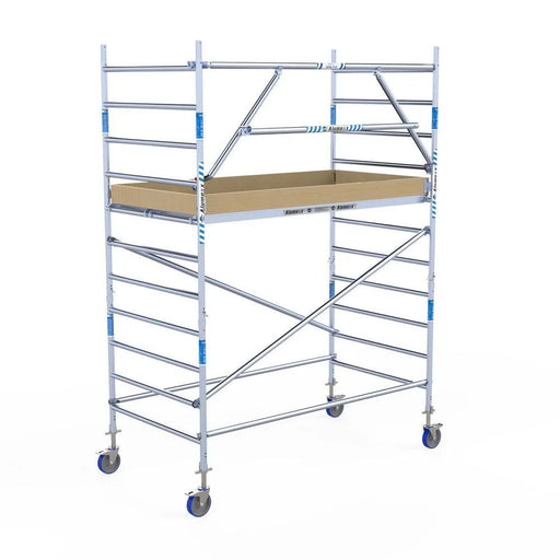 Rollgerüst Alumexx Extra 135x250 4,2m Arbeitshöhe an der Fassade - Gerüstexpress.de