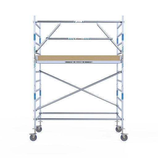 Rollgerüst Alumexx Extra 135x250 4,2m Arbeitshöhe an der Fassade - Gerüstexpress.de