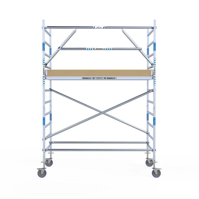 Rollgerüst Alumexx Extra 135x250 4,2m Arbeitshöhe an der Fassade - Gerüstexpress.de