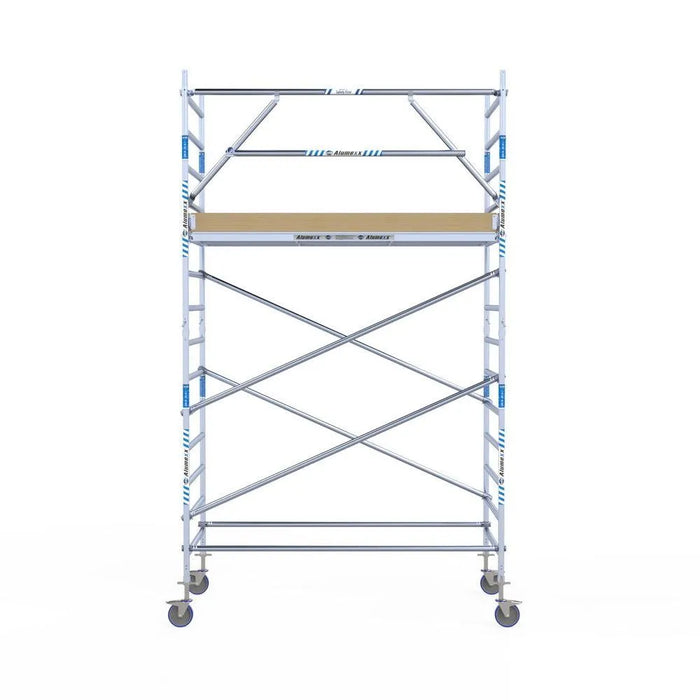 Rollgerüst Alumexx Extra 135x250 5,2m Arbeitshöhe an der Fassade - Gerüstexpress.de