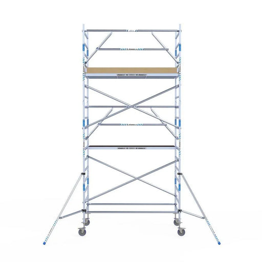 Rollgerüst Alumexx Extra 135x250 6,2m Arbeitshöhe an der Fassade - Gerüstexpress.de