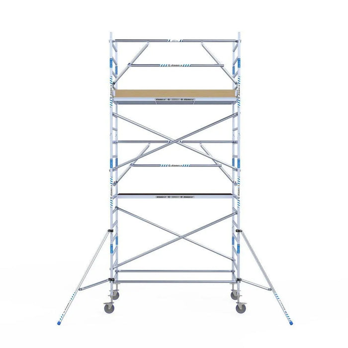 Rollgerüst Alumexx Extra 135x250 6,2m Arbeitshöhe an der Fassade - Gerüstexpress.de