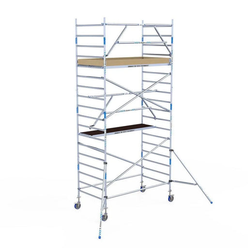 Rollgerüst Alumexx Extra 135x250 6,2m Arbeitshöhe an der Fassade - Gerüstexpress.de