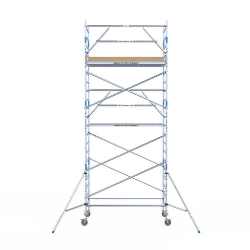 Rollgerüst Alumexx Extra 135x250 7,2m Arbeitshöhe an der Fassade - Gerüstexpress.de