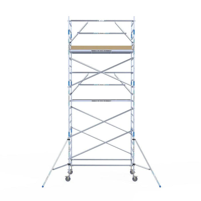 Rollgerüst Alumexx Extra 135x250 7,2m Arbeitshöhe an der Fassade - Gerüstexpress.de