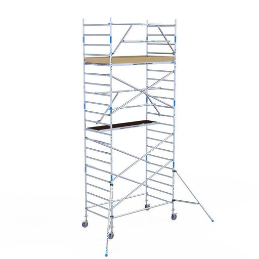 Rollgerüst Alumexx Extra 135x250 7,2m Arbeitshöhe an der Fassade - Gerüstexpress.de