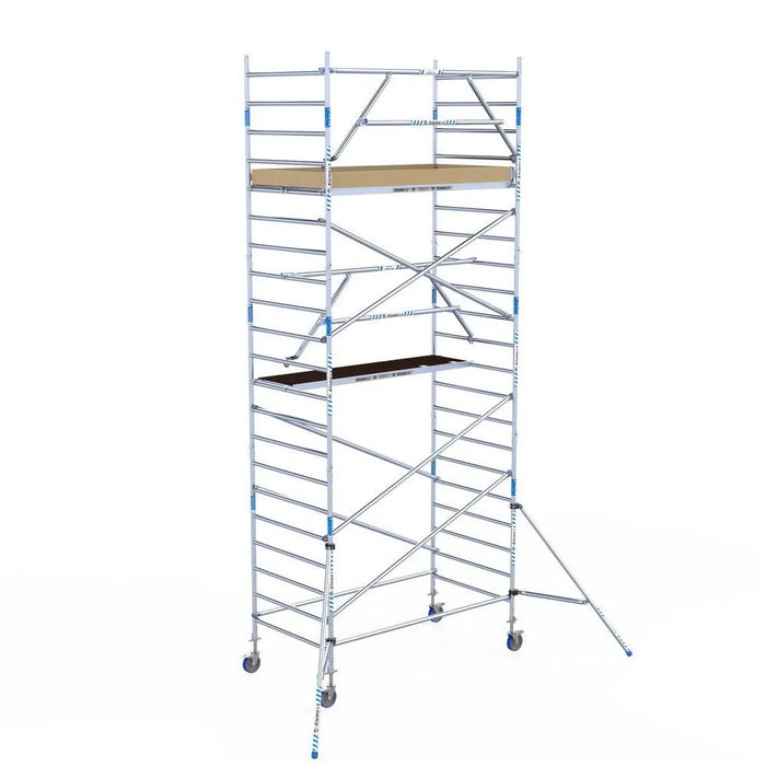 Rollgerüst Alumexx Extra 135x250 7,2m Arbeitshöhe an der Fassade - Gerüstexpress.de