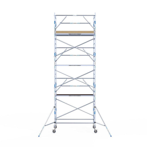 Rollgerüst Alumexx Extra 135x250 8,2m Arbeitshöhe an der Fassade - Gerüstexpress.de