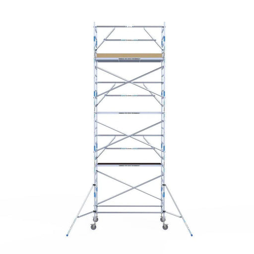 Rollgerüst Alumexx Extra 135x250 8,2m Arbeitshöhe an der Fassade - Gerüstexpress.de