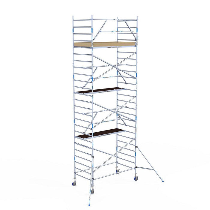 Rollgerüst Alumexx Extra 135x250 8,2m Arbeitshöhe an der Fassade - Gerüstexpress.de