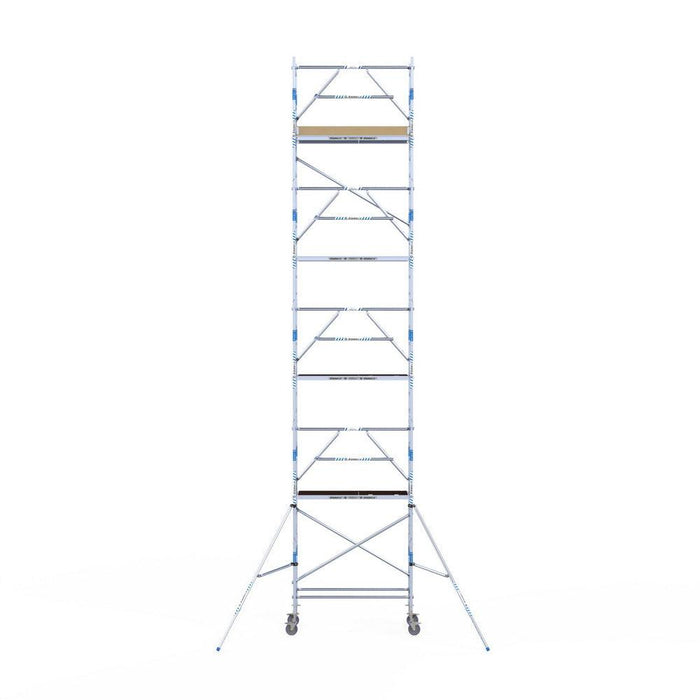 Rollgerüst Alumexx Extra 75x190 10,2m Arbeitshöhe an der Fassade - Gerüstexpress.de