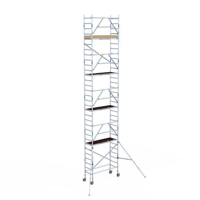 Rollgerüst Alumexx Extra 75x190 10,2m Arbeitshöhe an der Fassade - Gerüstexpress.de