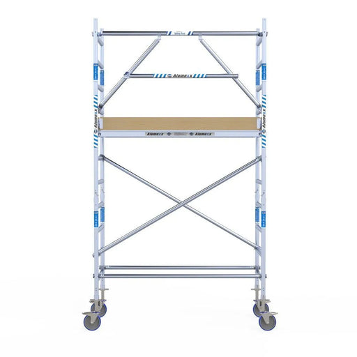 Rollgerüst Alumexx Extra 75x190 4,2m Arbeitshöhe an der Fassade - Gerüstexpress.de