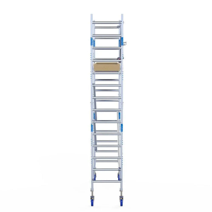 Rollgerüst Alumexx Extra 75x190 5,2m Arbeitshöhe an der Fassade - Gerüstexpress.de