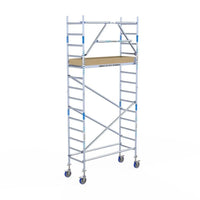 Rollgerüst Alumexx Extra 75x190 5,2m Arbeitshöhe an der Fassade