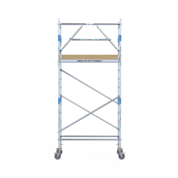 Rollgerüst Alumexx Extra 75x190 5,2m Arbeitshöhe an der Fassade - Gerüstexpress.de