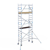 Rollgerüst Alumexx Extra 75x190 6,2m Arbeitshöhe an der Fassade