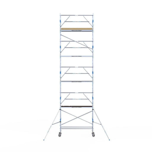 Rollgerüst Alumexx Extra 75x250 10,2m Arbeitshöhe an der Fassade - Gerüstexpress.de