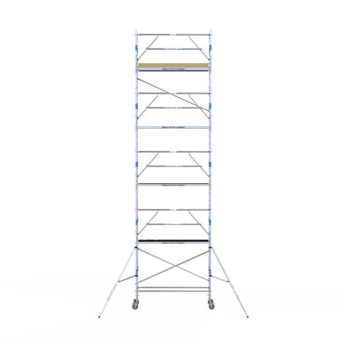 Rollgerüst Alumexx Extra 75x250 10,2m Arbeitshöhe an der Fassade - Gerüstexpress.de