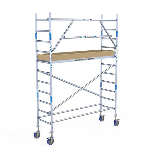 Rollgerüst Alumexx Extra 75x250 4,2m Arbeitshöhe an der Fassade - Gerüstexpress.de