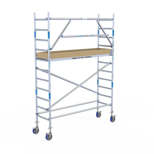 Rollgerüst Alumexx Extra 75x250 4,2m Arbeitshöhe an der Fassade - Gerüstexpress.de