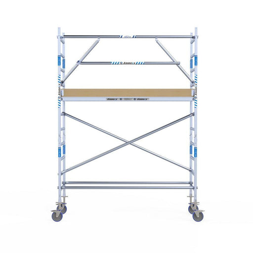Rollgerüst Alumexx Extra 75x250 4,2m Arbeitshöhe an der Fassade - Gerüstexpress.de