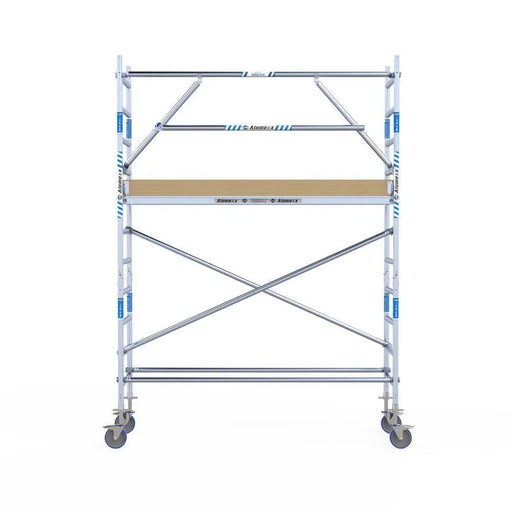 Rollgerüst Alumexx Extra 75x250 4,2m Arbeitshöhe an der Fassade - Gerüstexpress.de