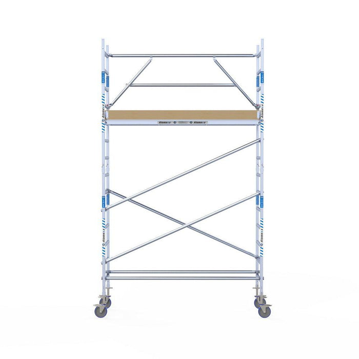 Rollgerüst Alumexx Extra 75x250 5,2m Arbeitshöhe an der Fassade - Gerüstexpress.de