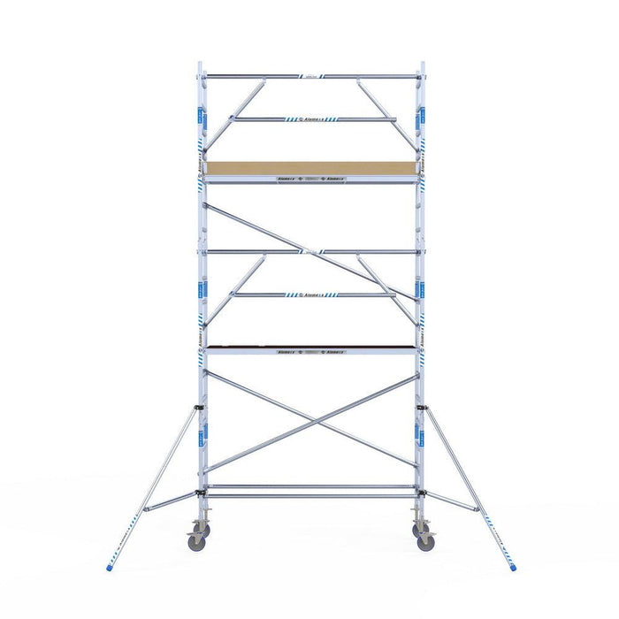 Rollgerüst Alumexx Extra 75x250 6,2m Arbeitshöhe an der Fassade - Gerüstexpress.de