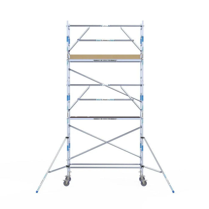 Rollgerüst Alumexx Extra 75x250 6,2m Arbeitshöhe an der Fassade - Gerüstexpress.de