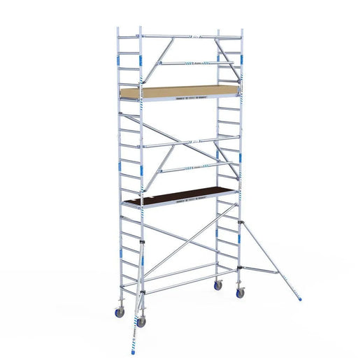 Rollgerüst Alumexx Extra 75x250 6,2m Arbeitshöhe an der Fassade - Gerüstexpress.de