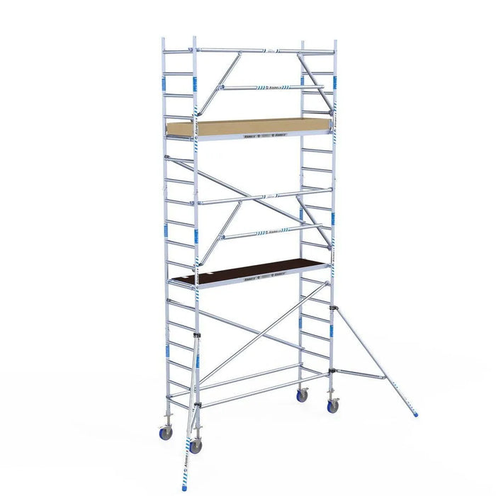 Rollgerüst Alumexx Extra 75x250 6,2m Arbeitshöhe an der Fassade - Gerüstexpress.de