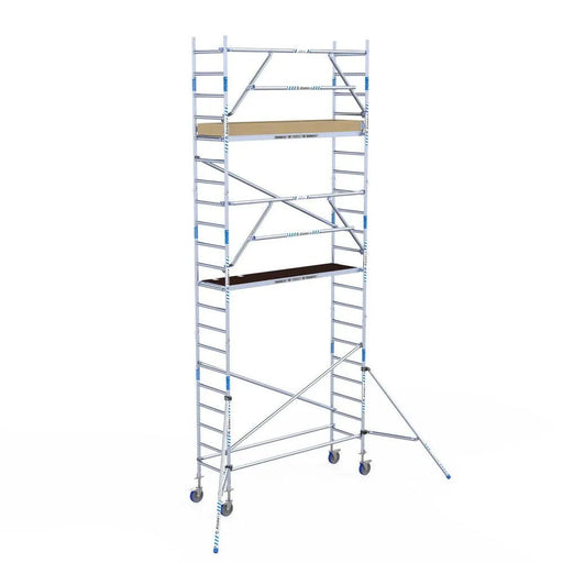 Rollgerüst Alumexx Extra 75x250 7,2m Arbeitshöhe an der Fassade - Gerüstexpress.de