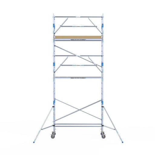 Rollgerüst Alumexx Extra 75x250 7,2m Arbeitshöhe an der Fassade - Gerüstexpress.de