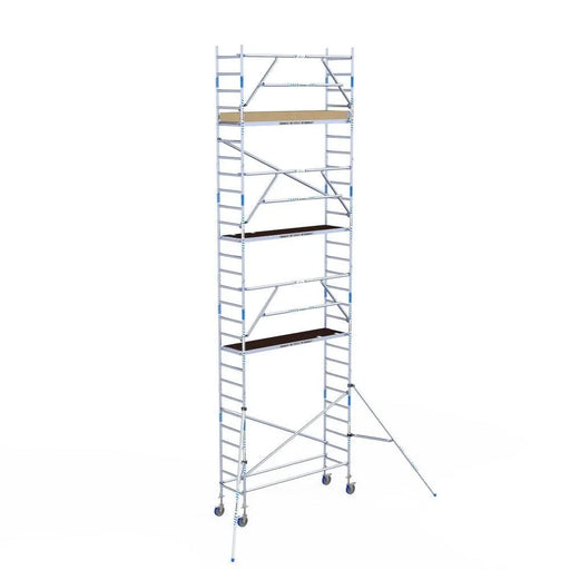 Rollgerüst Alumexx Extra 75x250 9,2m Arbeitshöhe an der Fassade - Gerüstexpress.de