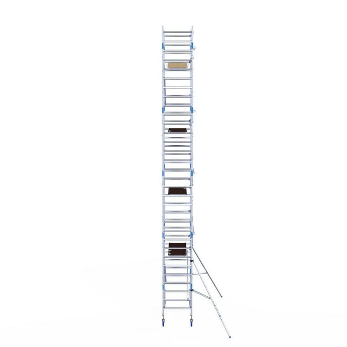 Rollgerüst Alumexx Extra 90x190 10,2m Arbeitshöhe an der Fassade - Gerüstexpress.de