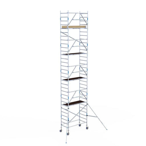 Rollgerüst Alumexx Extra 90x190 10,2m Arbeitshöhe an der Fassade - Gerüstexpress.de