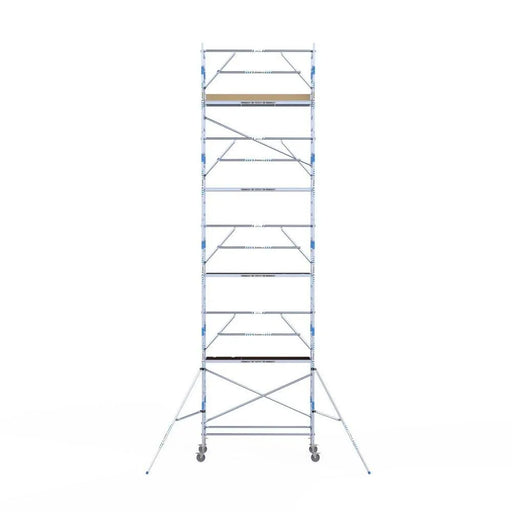 Rollgerüst Alumexx Extra 90x250 10,2m Arbeitshöhe an der Fassade - Gerüstexpress.de