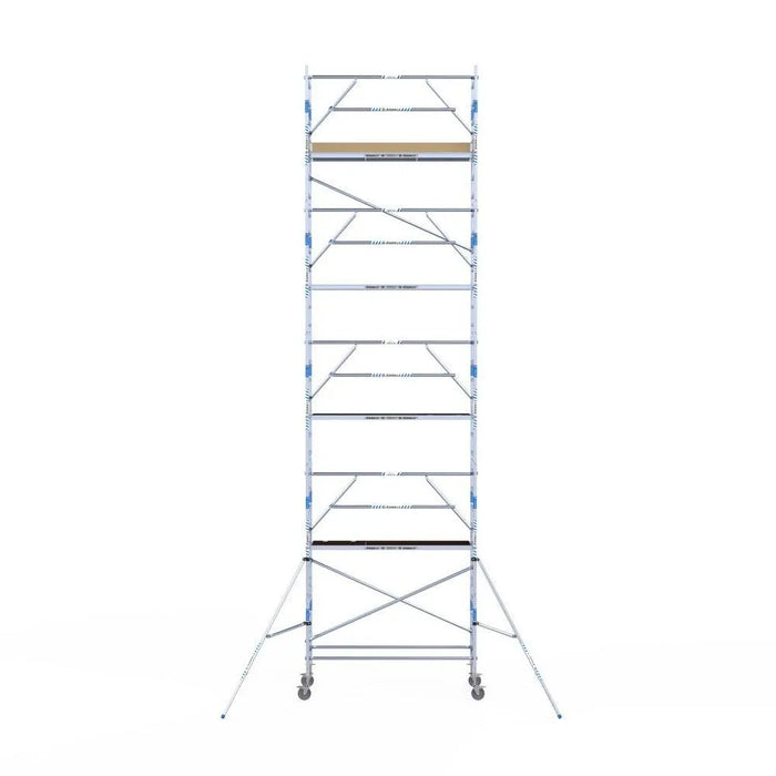 Rollgerüst Alumexx Extra 90x250 10,2m Arbeitshöhe an der Fassade - Gerüstexpress.de