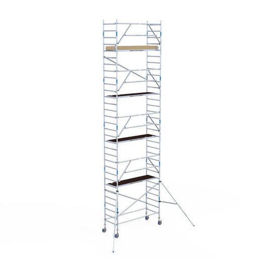 Rollgerüst Alumexx Extra 90x250 10,2m Arbeitshöhe an der Fassade - Gerüstexpress.de