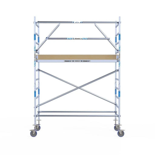 Rollgerüst Alumexx Extra 90x250 4,2m Arbeitshöhe an der Fassade - Gerüstexpress.de