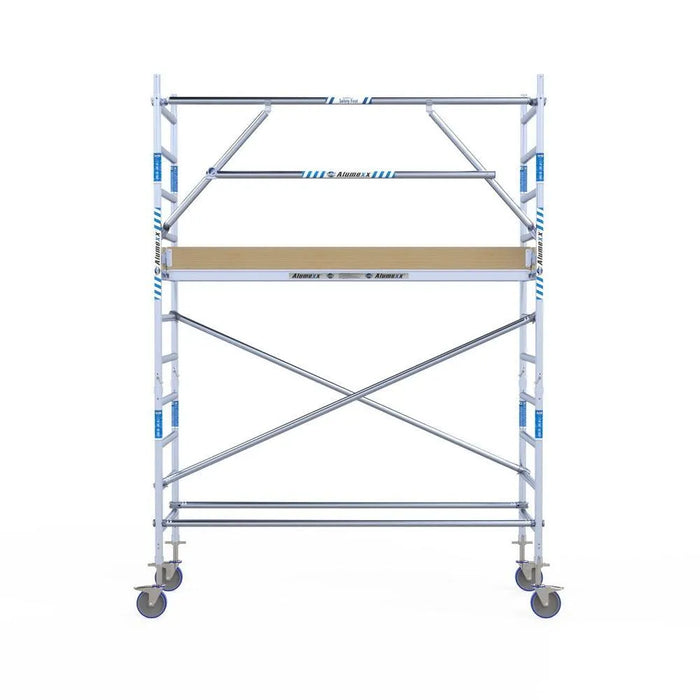 Rollgerüst Alumexx Extra 90x250 4,2m Arbeitshöhe an der Fassade - Gerüstexpress.de