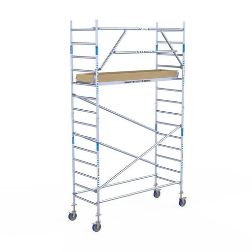 Rollgerüst Alumexx Extra 90x250 5,2m Arbeitshöhe an der Fassade - Gerüstexpress.de