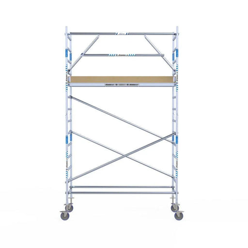 Rollgerüst Alumexx Extra 90x250 5,2m Arbeitshöhe an der Fassade - Gerüstexpress.de